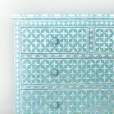 Santiago Inlay Star MoP 4Dr Chest - Sea Green - Furniture Castle